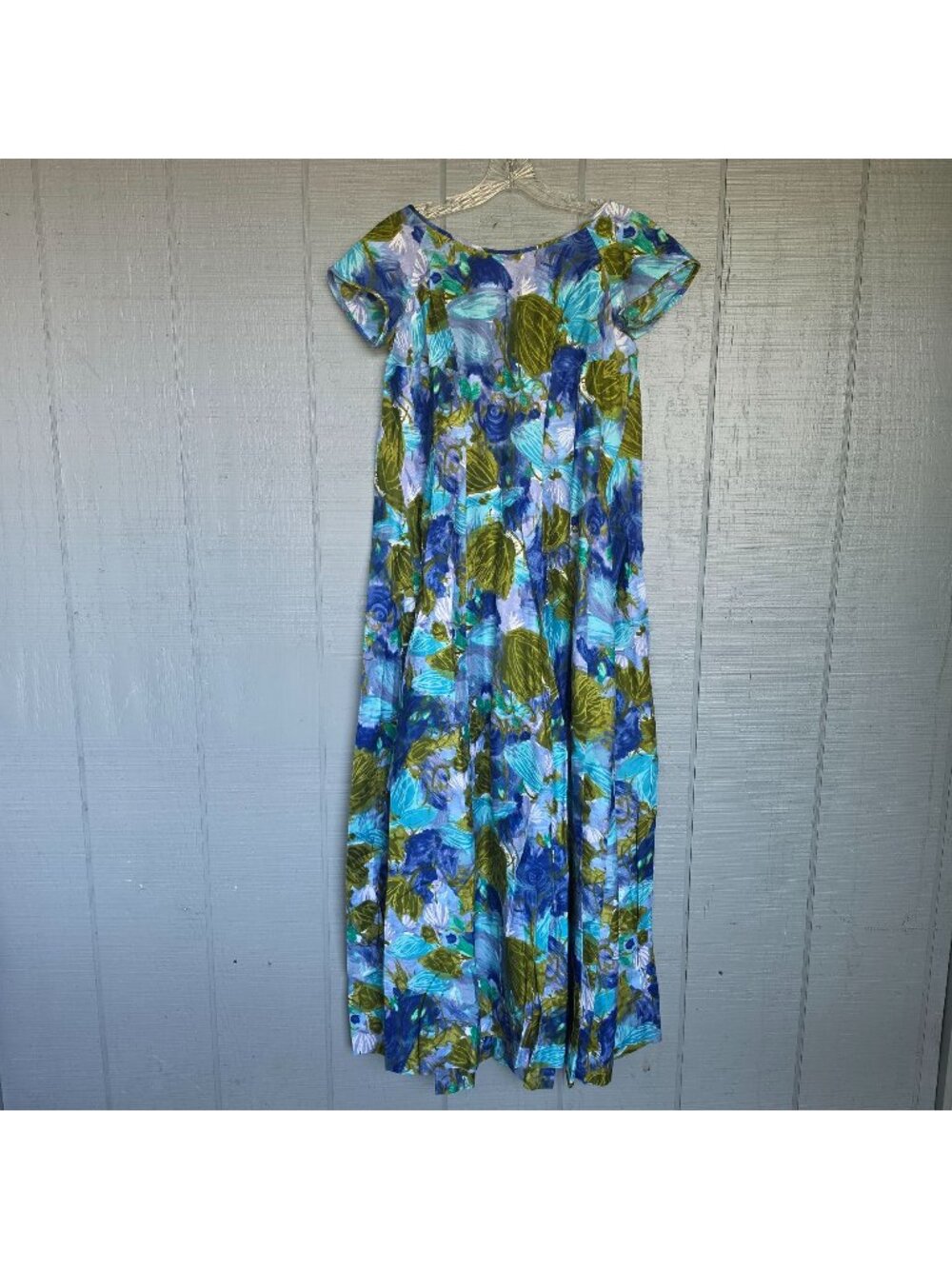 Vintage Kiyomi Liberty House Floral Maxi Dress S Blue Green Cottagecore Romantic